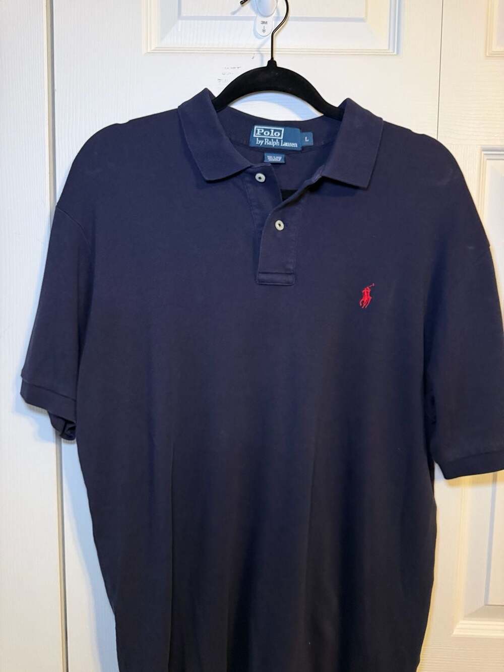Polo by Ralph Lauren Polo Shirt Size L Navy Blue Cotton Short Sleeve